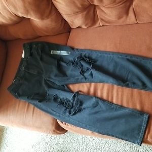 NWT American Eagle Black Distressed  Mom Jeans